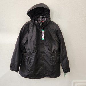 Gerry Womens 3 in 1 Rain Coat Jacket Size XL Black Removable Vest